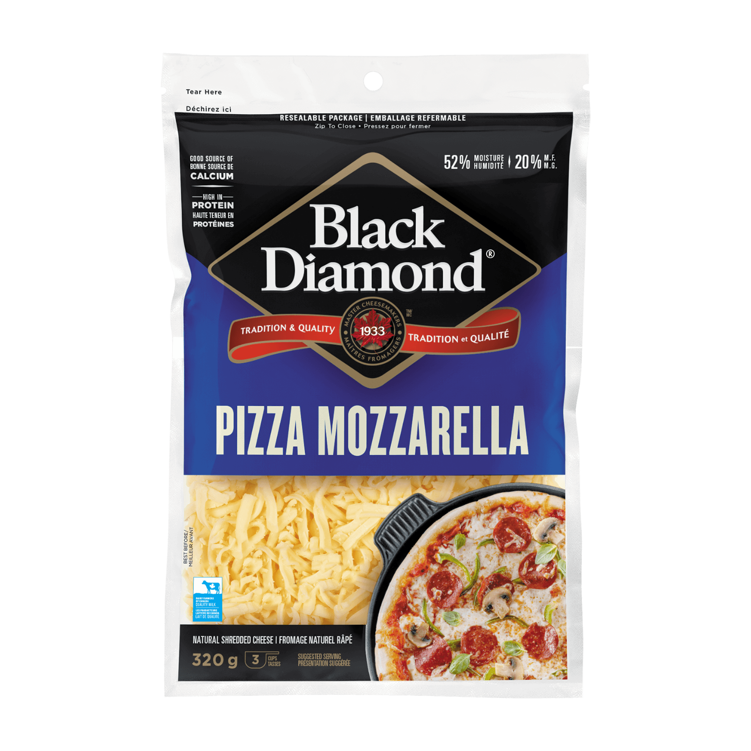 BLACK DIAMOND PIZZA MOZZARELLA